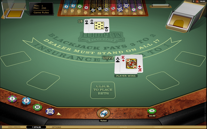 European Blackjack Gold, Microgaming