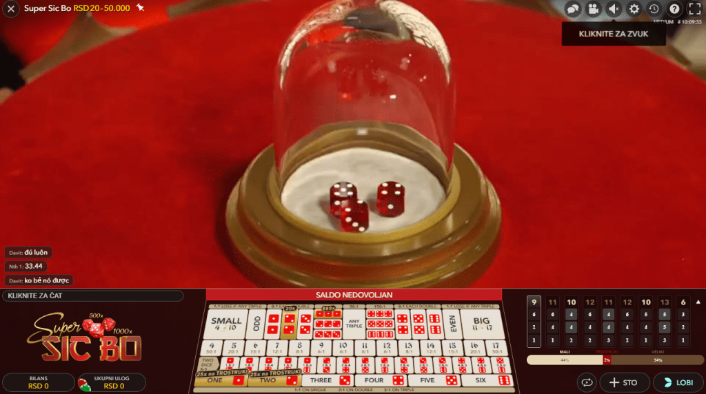 Super Sic Bo, Evolution, Bonasi za Kasino Mtandaoni, Live Evolution, Live Dealer