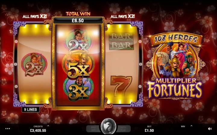 wa 108 Heroes Multiplier Fortunes, na sasa tunalo toleo jipya, lililoboreshwa la 108 Heroes Multiplier Fortunes. Tazama