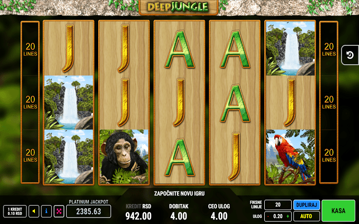 Alama za sloti ya Deep Jungle