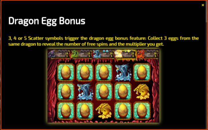 Dragon Egg, Bonasi ya Kasino Mtandaoni