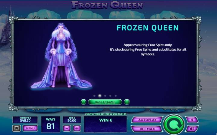 Frozen Queen, Bonasi ya Kasino Mtandaoni