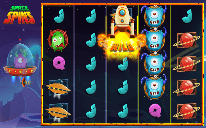 Space Spins - nyota kuu za video ya sloti - jokeri!