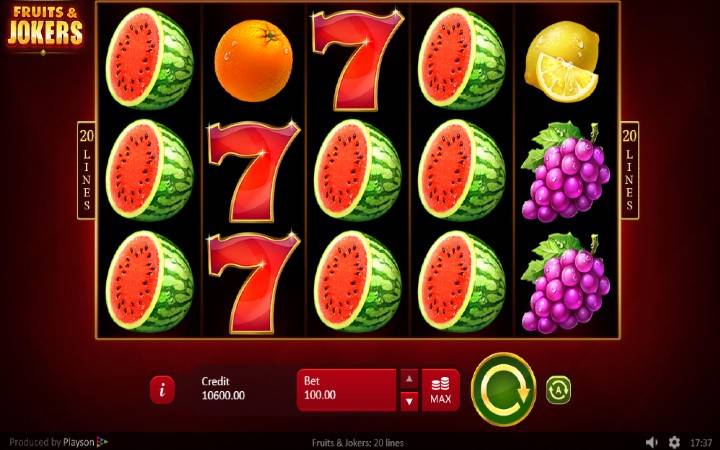 Fruits & Jokers: 20 Lines
