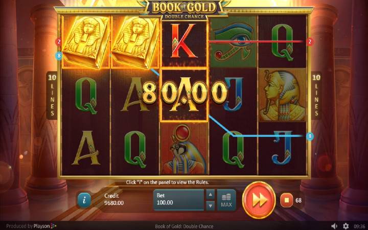 Alama za sloti ya Book of Gold: Double Chance