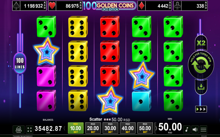 100 Golden Coins Dice Edition | scatter | sloti | slots | Bonasi ya kasino 
