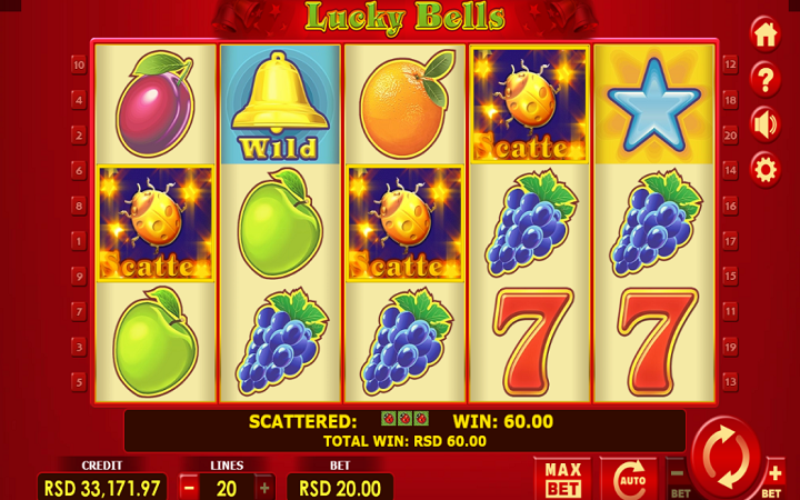 Sloti ya Lucky bells | Scatter | Michezo ya kasino 