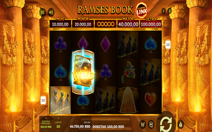 Ramses Book Flaming Link | How the wild symbol looks like in this slot game