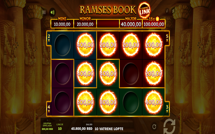 Ramses Book Flaming Link | How the Respin bonus is activated on this slot game online