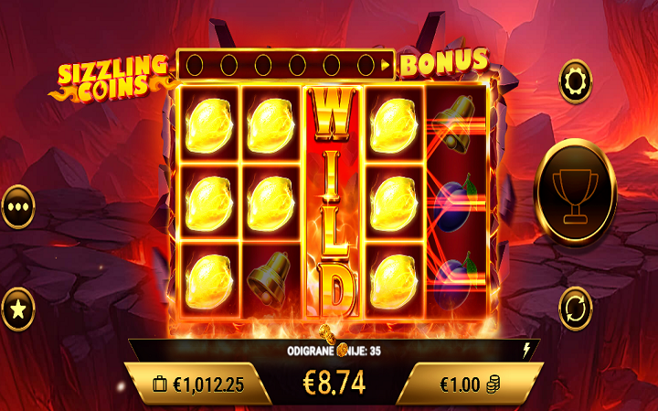 Sloti ya Sizzling Coins | Alama ya jokeri kwenye mchezo wa bonasi