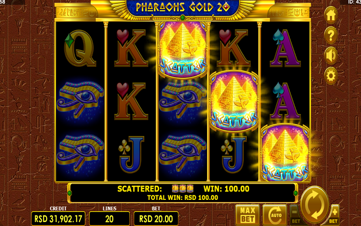 Alama ya scatter - casino games - Pharaohs Gold 20