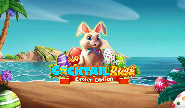 Cocktail Rush Easter Edition, a slot game played online Meridianbet Tanzania.
