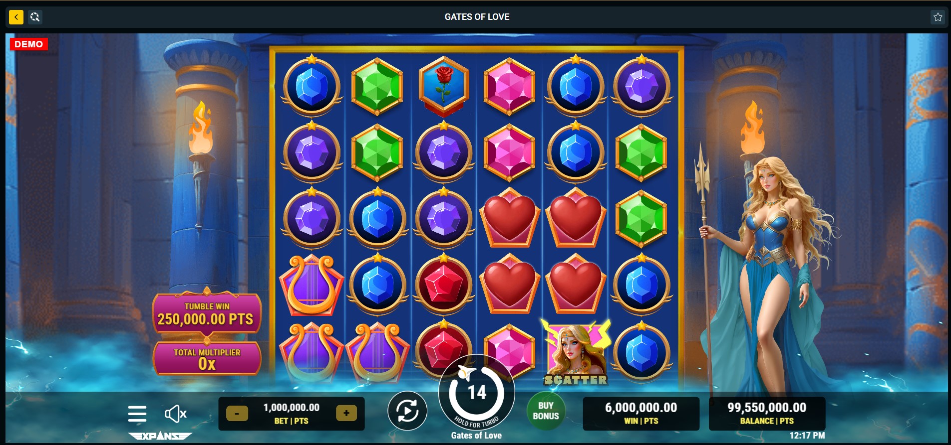 Gates of Love, an online slots casino game.